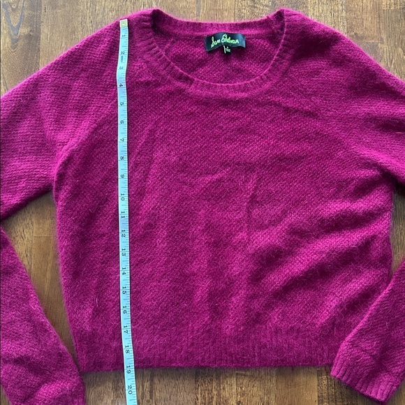 Sam Edelman women’s whimsy Boho ruby red wool blend cropped sweater size small​ - Picture 2 of 6